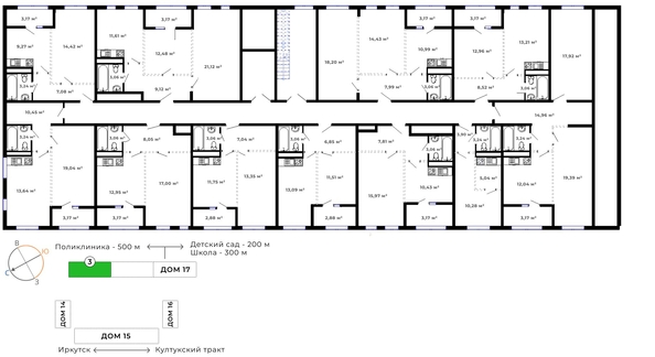 
   Продам 2-комнатную, 60.56 м², Юго-Западный, дом 17

. Фото 6.