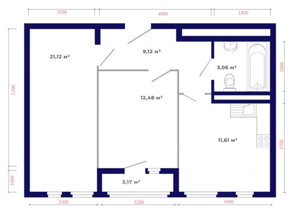 
   Продам 2-комнатную, 60.56 м², Юго-Западный, дом 17

. Фото 1.