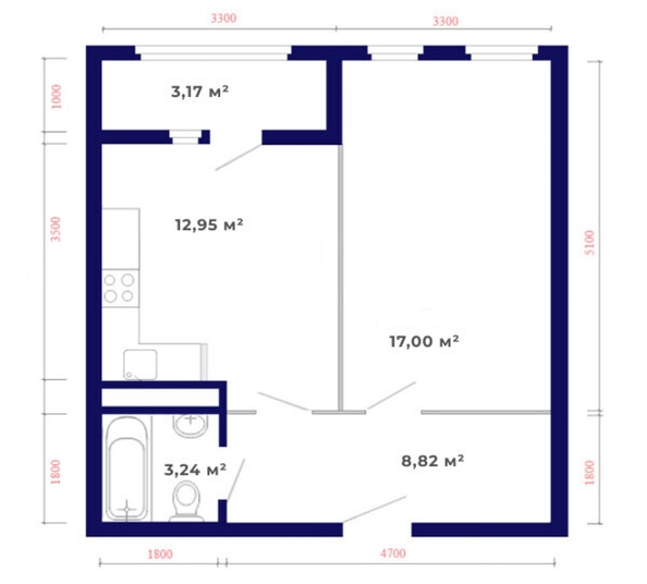 
   Продам 1-комнатную, 45.18 м², Юго-Западный, дом 17

. Фото 5.