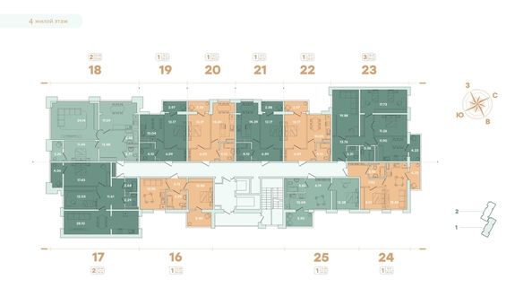 
   Продам 2-комнатную, 78.16 м², Фамилия, дом 1

. Фото 13.