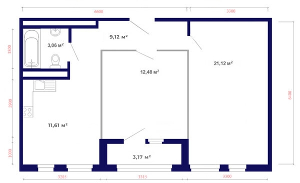 
   Продам 2-комнатную, 60.56 м², Юго-Западный, дом 17

. Фото 11.