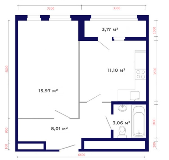 
   Продам 1-комнатную, 41.31 м², Юго-Западный, дом 17

. Фото 12.