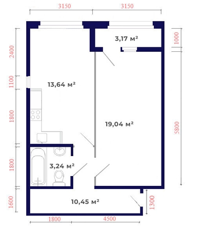 
   Продам 1-комнатную, 49.54 м², Юго-Западный, дом 17

. Фото 4.