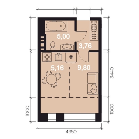 
   Продам 1-комнатную, 28.07 м², RIVERANG (РиверАнг)

. Фото 1.