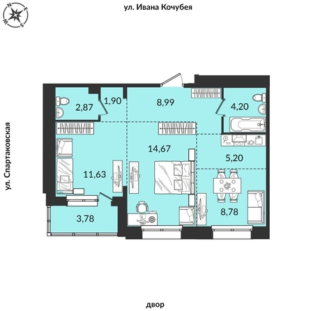 
   Продам 3-комнатную, 57.98 м², Источник, дом 2

. Фото 1.