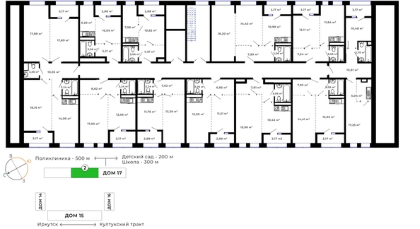 
  Продается 1-комн. квартира, 41.44 м², ЖК Юго-Западный, дом 17
. Фото 10.