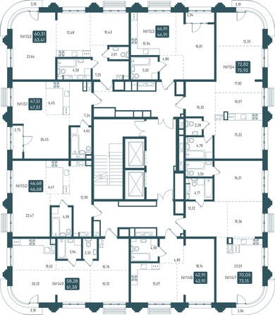 
  Продается 1-комн. квартира, 42.91 м², ЖК Бродский, 1-я очередь
. Фото 1.