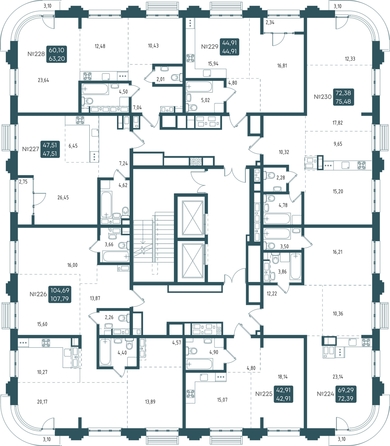 
  Продается 4-комн. квартира, 107.79 м², ЖК Бродский, 1-я очередь
. Фото 1.
