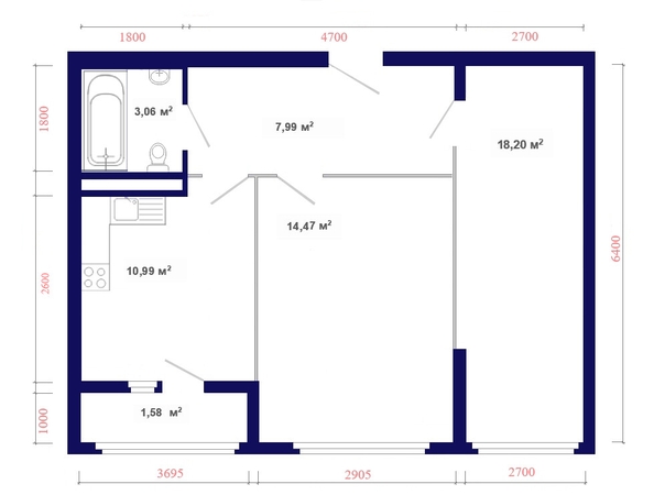 
  Продается 2-комн. квартира, 57.84 м², ЖК Юго-Западный, дом 17
. Фото 6.