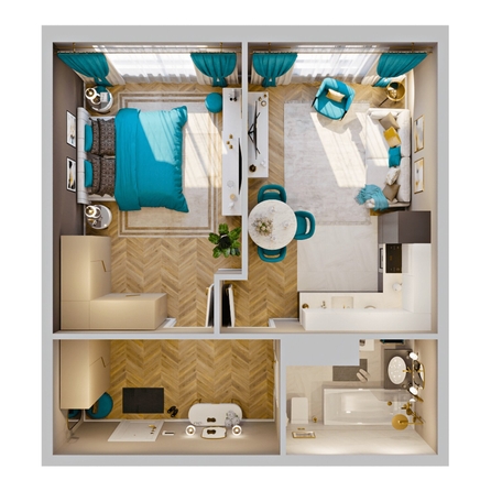
  Продается 2-комн. квартира, 43.35 м², ЖК RIVERANG (РиверАнг)
. Фото 2.