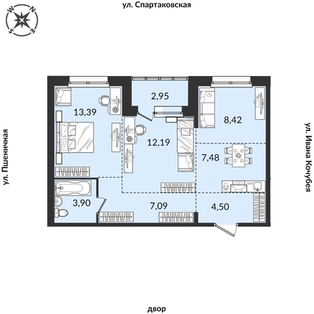 
  Продается 3-комн. квартира, 63.83 м², ЖК Источник, дом 1
. Фото 1.