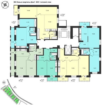 
  Продается 2-комн. квартира, 61.3 м², ЖК Новые кварталы, дом 1
. Фото 1.