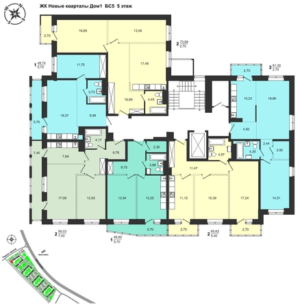 
  Продается 2-комн. квартира, 77.19 м², ЖК Новые кварталы, дом 1
. Фото 1.