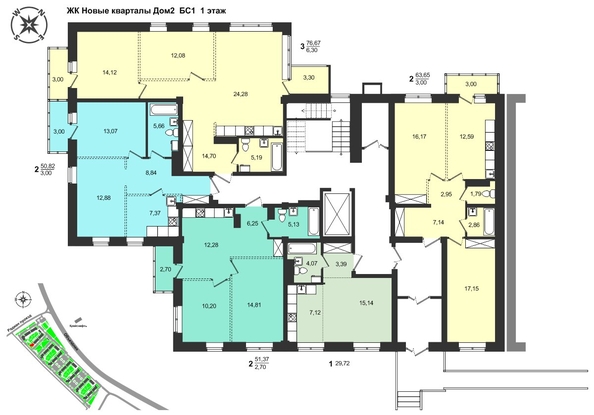 
  Продается 2-комн. квартира, 50.82 м², ЖК Новые кварталы, дом 2
. Фото 1.
