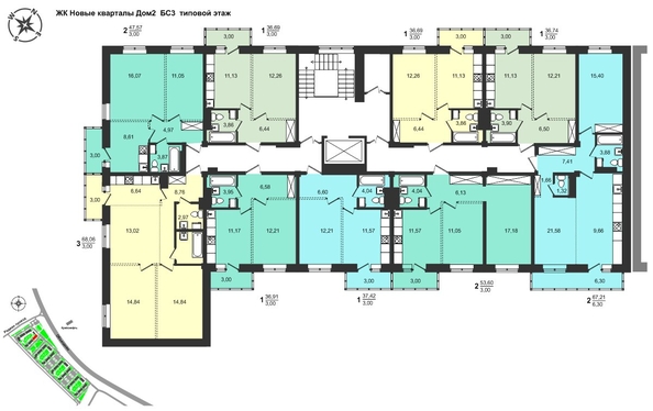 
  Продается 3-комн. квартира, 68.06 м², ЖК Новые кварталы, дом 2
. Фото 4.