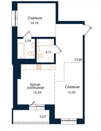 
  Продается 3-комн. квартира, 74 м², Юрия Левитанского ул, д. 16/1
. Фото 10.