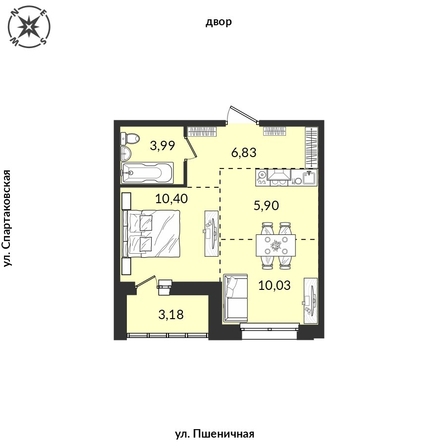 
  Продается 1-комн. квартира, 40.21 м², ЖК Источник, дом 6
. Фото 1.