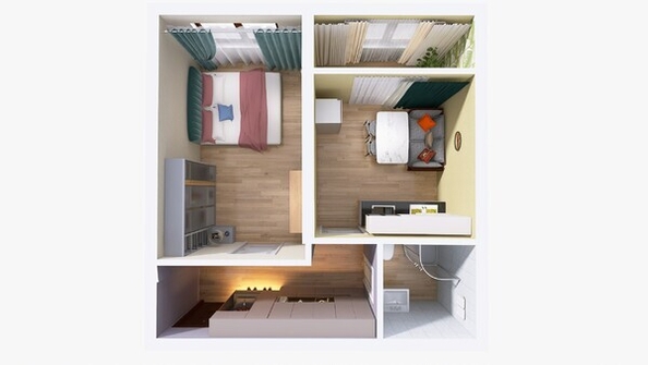 
  Продается 1-комн. квартира, 37.9 м², ЖК Юго-Западный, дом 17
. Фото 6.