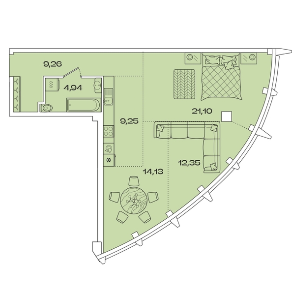 
  Продается 2-комн. квартира, 71.03 м², ЖК Звезды, дом 1
. Фото 1.