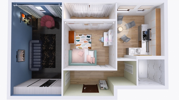 
  Продается 2-комн. квартира, 61.43 м², ЖК Юго-Западный, дом 17
. Фото 1.