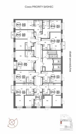 
  Продается студия 21.71 м², в ЖК СОЮЗ ПРИОРИТИ МАХ, д. 4. Фото 2.
