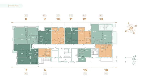 
  Продается 2-комн. квартира, 65.24 м², ЖК Фамилия, дом 2
. Фото 17.