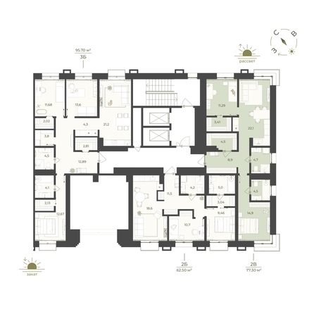 
  Продается 3-комн. квартира 95.7 м², в ЖК Верба. Фото 2.