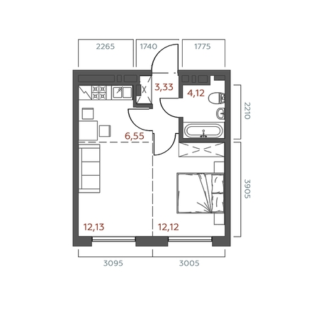 
  Продается 1-комн. квартира 38.25 м², в ЖК Салют. Фото 1.