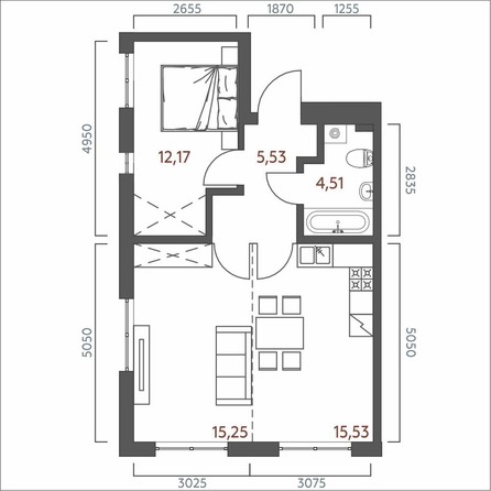 
  Продается 2-комн. квартира 52.99 м², в ЖК Салют. Фото 2.