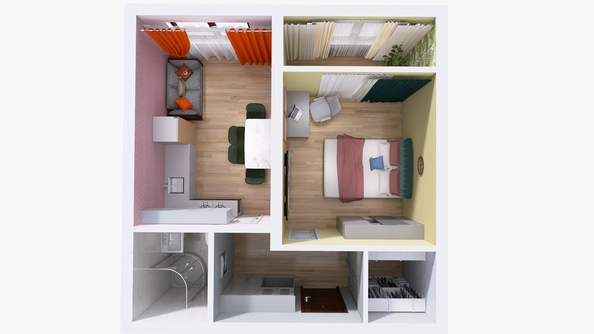 
  Продается 1-комн. квартира 40.92 м², в ЖК Юго-Западный, дом 17. Фото 3.
