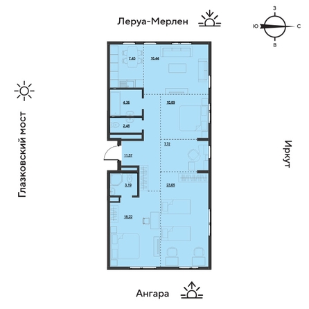 
  Продается 4-комн. квартира 105.6 м², в ЖК Затон, блок-секция 2. Фото 1.