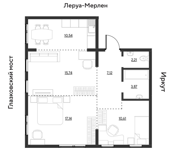 
  Продается 3-комн. квартира 67.22 м², в ЖК Затон, блок-секция 3. Фото 1.