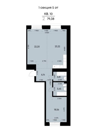 
  Продается 2-комн. квартира 79.38 м², в ЖК ВЕКТОР премиум-квартал, дом 1. Фото 2.