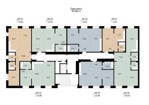 
  Продается 2-комн. квартира 78.58 м², в ЖК ВЕКТОР премиум-квартал, дом 2. Фото 3.