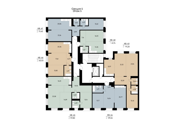 
  Продается 1-комн. квартира 41.74 м², в ЖК ВЕКТОР премиум-квартал, дом 2. Фото 3.
