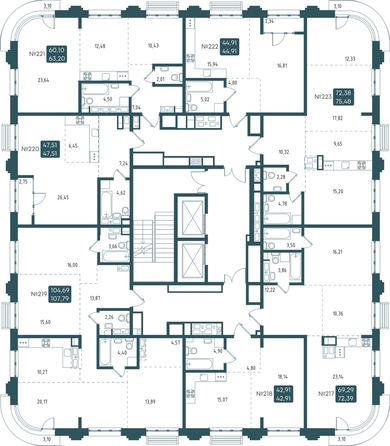 
  Продается 1-комн. квартира 42.91 м², в ЖК Бродский, 1-я очередь. Фото 1.