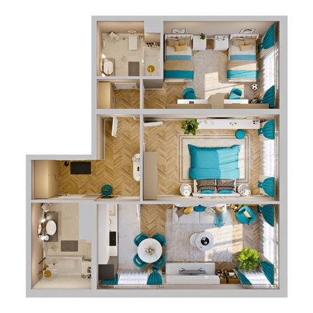 
  Продается 3-комн. квартира 76.63 м², в ЖК Клубный дом РиверАнг. Фото 2.