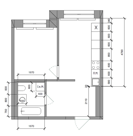 
  Продается 1-комн. квартира 38 м², в ЖК Стрижи Сити, блок-секции 8,9. Фото 2.