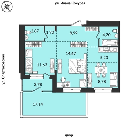 
  Продается 3-комн. квартира 79.31 м², в ЖК Источник, дом 2. Фото 1.