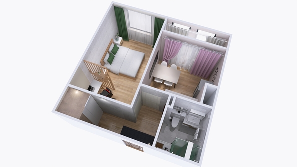 
  Продается 1-комн. квартира 40.4 м², в ЖК Юго-Западный, дом 17. Фото 2.