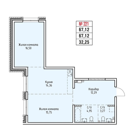 
  Продается 2-комн. квартира 67.12 м², в ЖК Стрижи Сити, блок-секции 6,7. Фото 4.