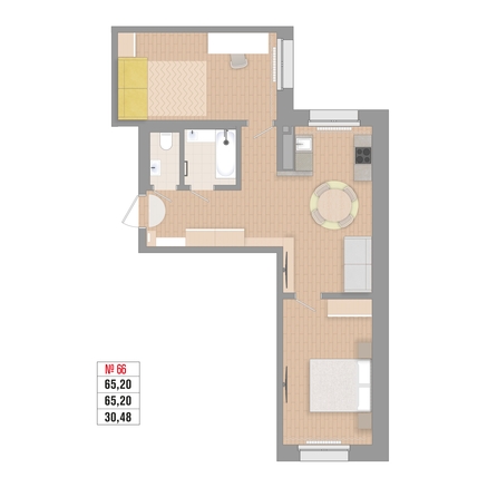 
  Продается 2-комн. квартира 65.2 м², в ЖК Стрижи Сити, блок-секции 6,7. Фото 4.