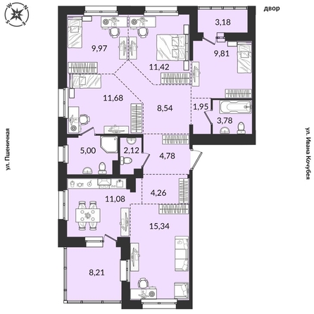 
  Продается 4-комн. квартира 111.05 м², в ЖК Источник, дом 3. Фото 1.