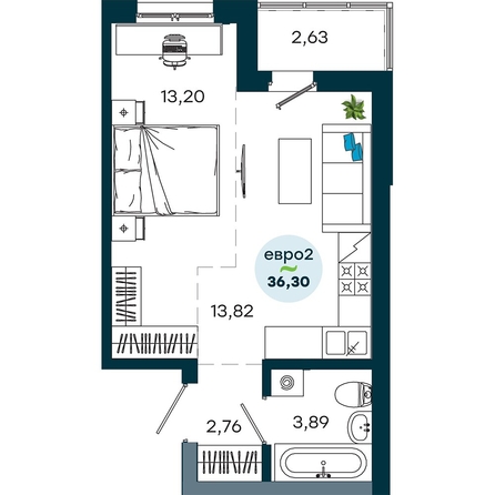 
  Продается 1-комн. квартира 36.3 м², в  ЖиВой комплекс на Кузьмихе. Фото 2.