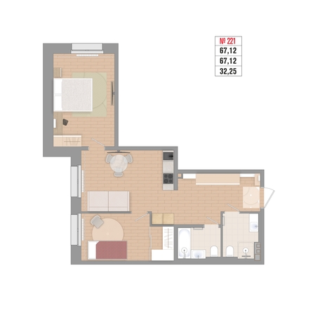 
  Продается 2-комн. квартира 62.5 м², в ЖК Стрижи Сити, блок-секции 6,7. Фото 3.