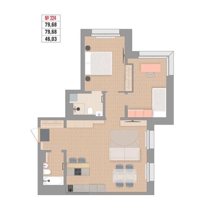 
  Продается 3-комн. квартира 74.9 м², в ЖК Стрижи Сити, блок-секции 6,7. Фото 3.