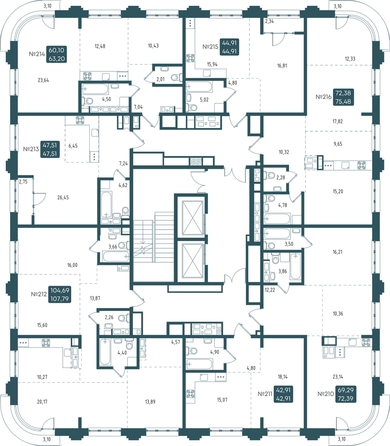 
  Продается 1-комн. квартира 44.91 м², в ЖК Бродский, 1-я очередь. Фото 1.