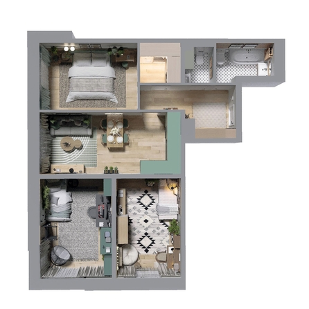 
  Продается 4-комн. квартира 81.2 м², в ЖК Стрижи Сити, блок-секции 6,7. Фото 1.