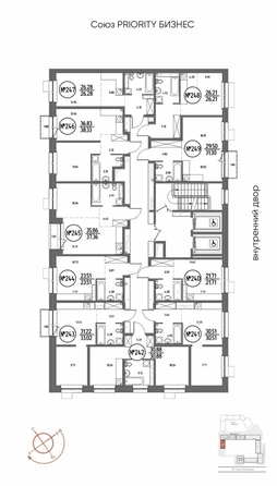 
  Продается студия 26.28 м², в ЖК СОЮЗ ПРИОРИТИ МАХ, д. 4. Фото 1.