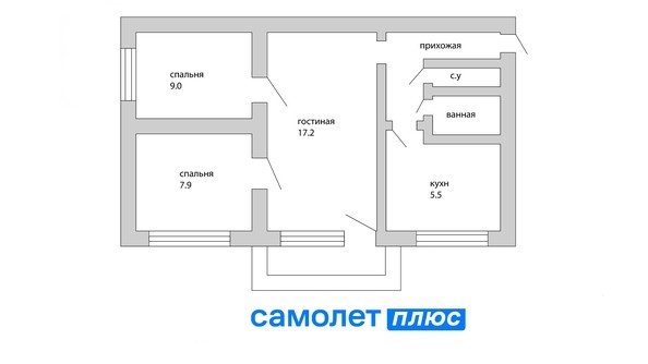 
   Продам 3-комнатную, 47.2 м², Советская ул, 4

. Фото 1.